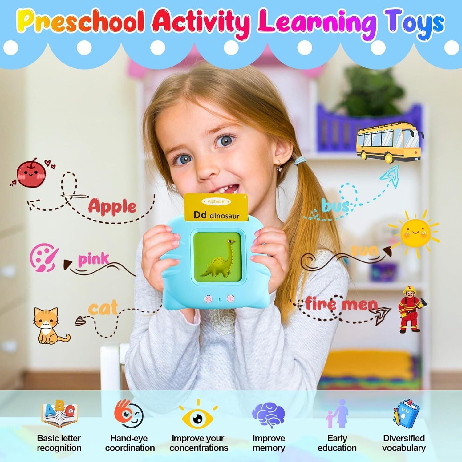 Talking Flash Cards Pocket Speech Toys - 336 Sight Words Montessori Audible Spee