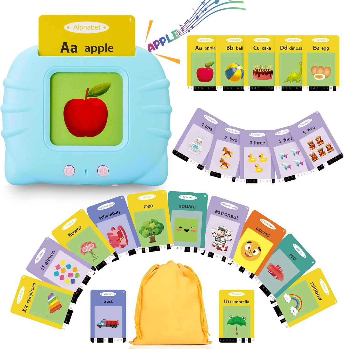 Talking Flash Cards Pocket Speech Toys - 336 Sight Words Montessori Audible Spee
