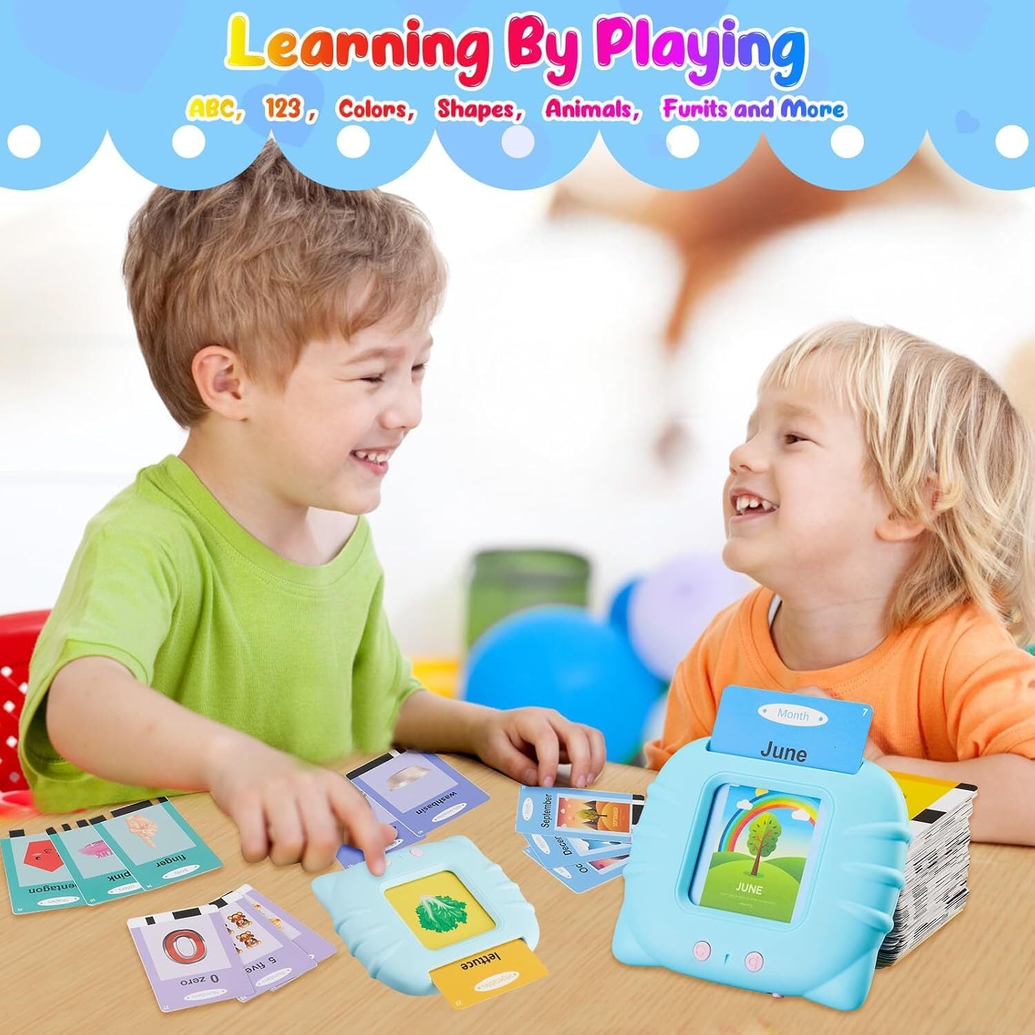 Talking Flash Cards Pocket Speech Toys - 336 Sight Words Montessori Audible Spee